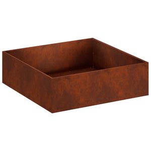 vidaXL Cache-pot de jardin Rouill&eacute; 80 x 80 x 30 cm Acier patin&eacute;