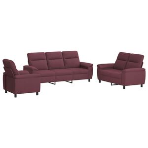 vidaXL Ensemble de Canap&eacute;s 3 pcs Pourpre Tissu