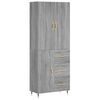 vidaXL Buffet haut Sonoma gris 69,5x34x180 cm Bois d'ing&eacute;nierie