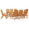 vidaXL Ensemble de salle &agrave; manger pour jardin 9 pcs Marron