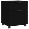 vidaXL Classeur mobile avec roues noir 45x38x54 cm bois d'ing&eacute;nierie