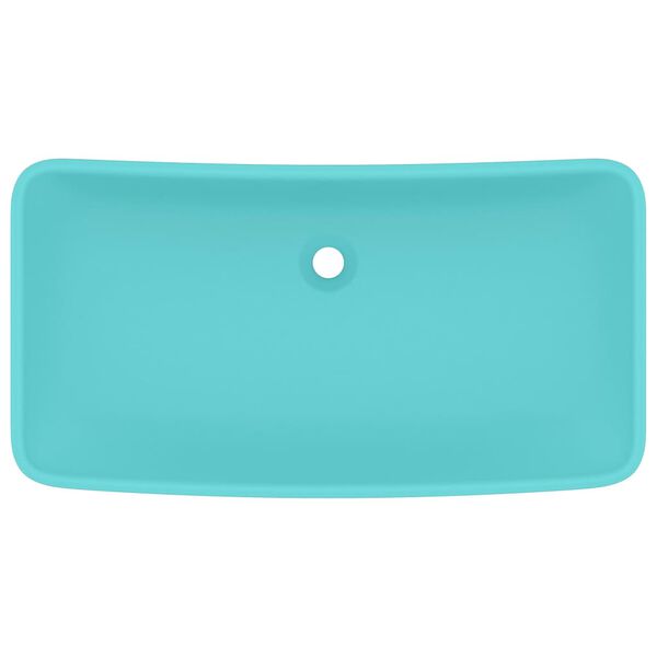 vidaXL Lavabo de luxe rectangulaire Vert clair mat 71x38 cm Céramique