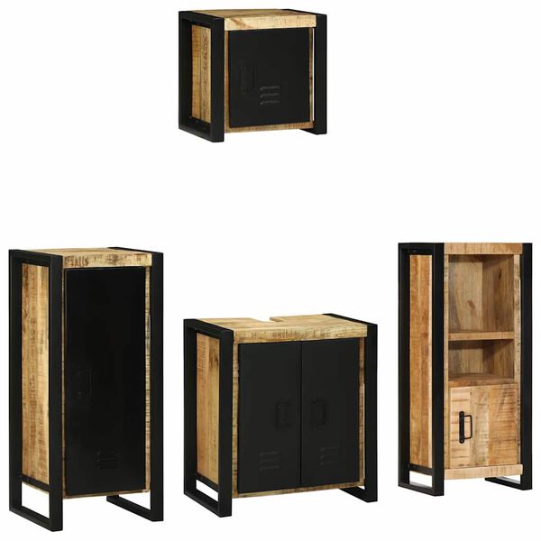 vidaXL Ensemble de mobilier de salle de bain avec &eacute;tag&egrave;re 4 pcs