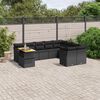 vidaXL Salon de jardin 10 pcs avec coussins noir r&eacute;sine tress&eacute;e