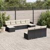 vidaXL Salon de jardin 10 pcs avec coussins noir r&eacute;sine tress&eacute;e