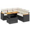 vidaXL Salon de jardin 6 pcs avec coussins noir r&eacute;sine tress&eacute;e