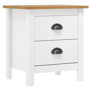 vidaXL Table de chevet Hill Blanc 46x35x49,5 cm Bois de pin solide
