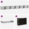 vidaXL Barri&egrave;re pour chien porte pliable 12panneaux noir bois peuplier
