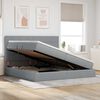 vidaXL Lit avec rangement et matelas Gris clair 200 x 200 cm Polyester