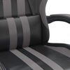 vidaXL Chaise de jeu avec repose-pied Noir et gris Similicuir