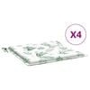 vidaXL Coussins de chaise lot de 4 motif de feuilles 40x40x3 cm tissu