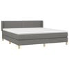 vidaXL Sommier &agrave; lattes de lit avec matelas Gris fonc&eacute; 180x200cm Tissu