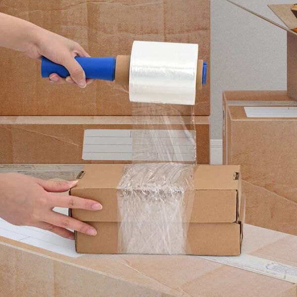 vidaXL Film étirable avec poignée 10pcs Transparent 23µm 10 cm x 150 m