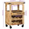 vidaXL Chariot de cuisine Marron 55 x 40 x 80 cm Bois de mangue massif