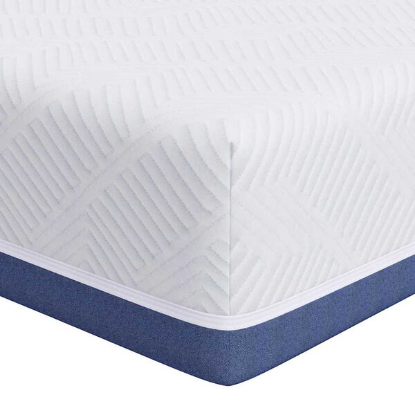 vidaXL Matelas Blanc et Bleu 90 x 190 cm Tissu jacquard