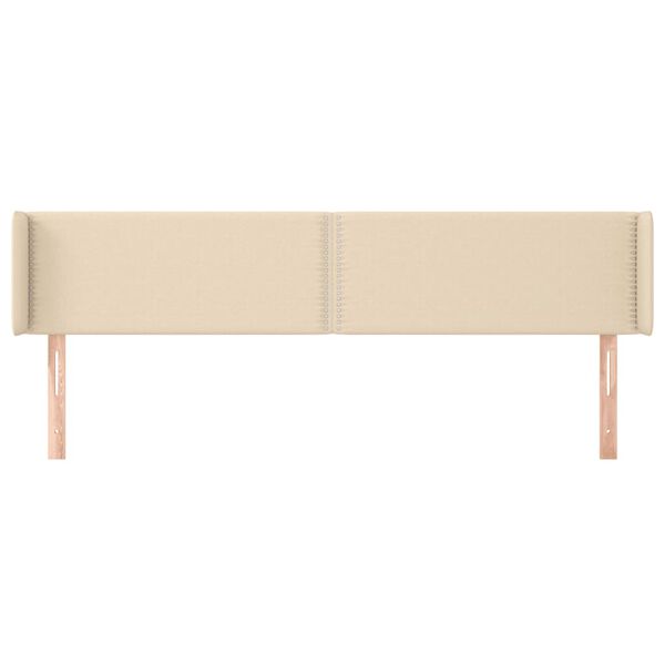 vidaXL T&ecirc;te de lit avec oreilles Cr&egrave;me 163x16x78/88 cm Tissu