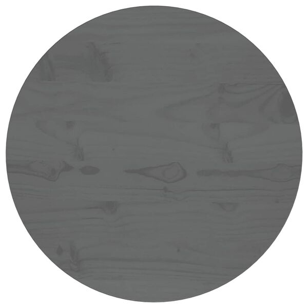 vidaXL Dessus de table Gris &Oslash;60x2,5 cm Bois de pin massif
