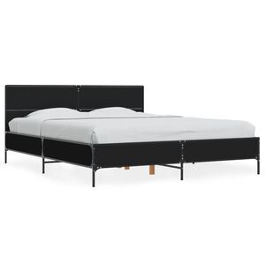 vidaXL Cadre de lit sans matelas noir 150x200 cm