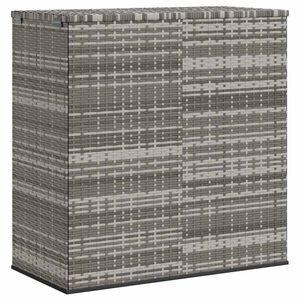 vidaXL Bo&icirc;te &agrave; coussins de jardin R&eacute;sine tress&eacute;e 100x49x103,5 cm Gris