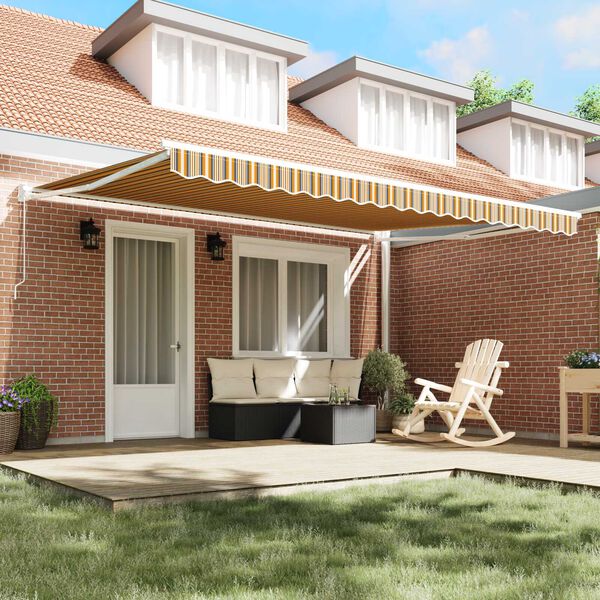 vidaXL Auvent R&eacute;tractable Multicolore 450 &times; 300 cm Polyester et m&eacute;tal