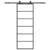 vidaXL Porte coulissante kit de quincaillerie noir 76x205 cm verre ESG