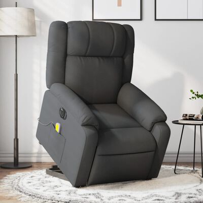 vidaXL Fauteuil inclinable de massage électrique Gris foncé Tissu