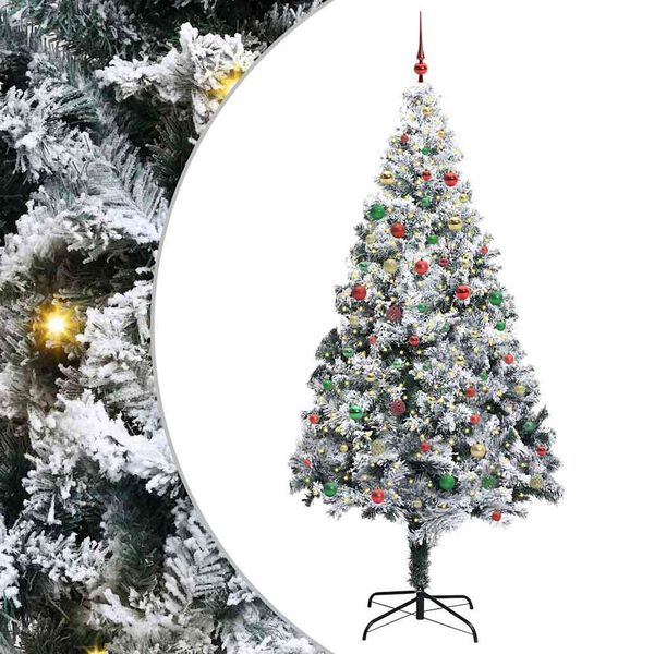 vidaXL Sapin de No&euml;l avec 300 LED avec support Blanc 300 cm PVC