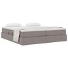 vidaXL Lit avec rangement et matelas Taupe 180 x 200 cm Polyester
