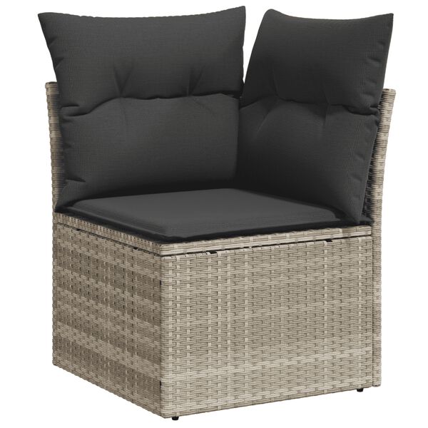 vidaXL Salon de jardin 6 pcs avec coussins gris clair r&eacute;sine tress&eacute;e