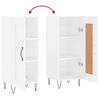 vidaXL Buffet Blanc brillant 34,5x34x90 cm Bois d'ing&eacute;nierie