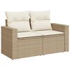 vidaXL Salon de jardin avec coussins 3 pcs beige r&eacute;sine tress&eacute;e