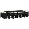 vidaXL Ensemble &agrave; manger de jardin 15 pcs coussins noir r&eacute;sine tress&eacute;e