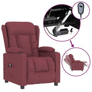 vidaXL Fauteuil inclinable &eacute;lectrique Rouge bordeaux Tissu