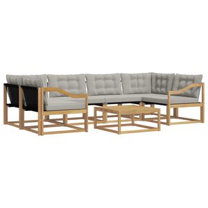 vidaXL Ensemble de canap&eacute;s d'ext&eacute;rieur 7 pcs Blanc et gris clair