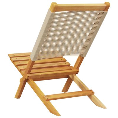 vidaXL Chaises de jardin lot de 2 beige bois d'acacia et polypropylène