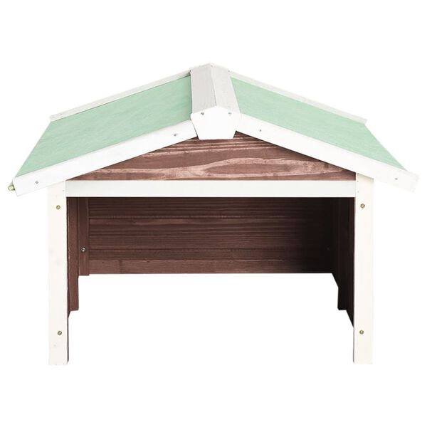 vidaXL Garage de tondeuse &agrave; gazon 72x87x50 cm Moka et blanc Sapin
