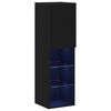 vidaXL Ensemble meuble TV avec LED 2 pcs Ch&ecirc;ne noir 30,5 x 30 x 102 cm