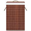 vidaXL Panier &agrave; linge avec 2 sections bambou marron 72 L