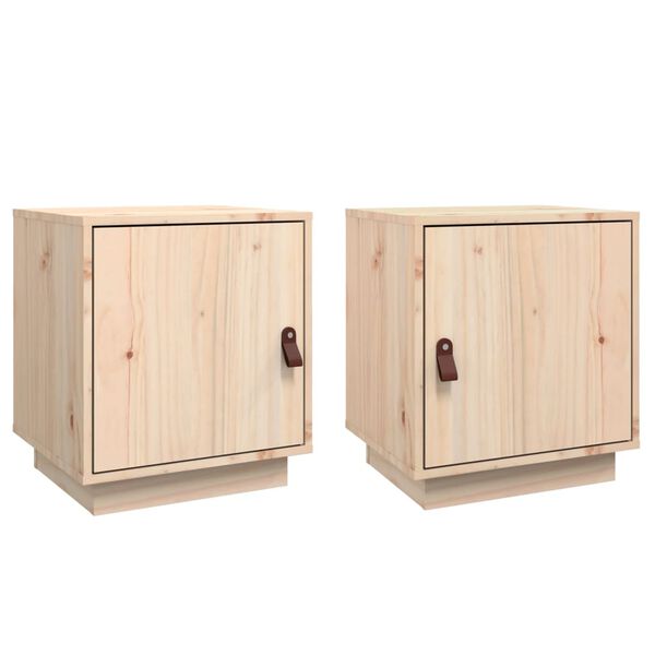 vidaXL Tables de chevet 2 pcs 40x34x45 cm Bois de pin massif