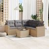 vidaXL Salon de jardin avec coussins 6 pcs beige r&eacute;sine tress&eacute;e