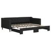 vidaXL Lit de jour avec lit gigogne noir 90x190 cm tissu