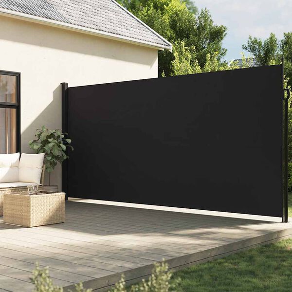 vidaXL Auvent lat&eacute;ral r&eacute;tractable noir 200x500 cm