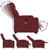 vidaXL Fauteuil inclinable de massage électrique rouge bordeaux