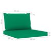 vidaXL Salon de jardin 3 pcs avec coussins vert