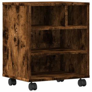 vidaXL Support d'imprimante avec roulettes chêne fumé 41x32x48 cm