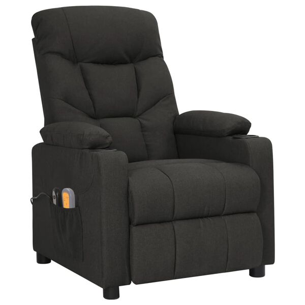 vidaXL Fauteuil électrique de massage Noir Tissu