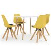 vidaXL Ensemble de salle &agrave; manger 5 pcs Noir et jaune