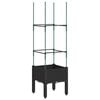 vidaXL Jardini&egrave;re avec treillis noir 40x40x142,5 cm PP