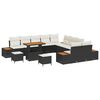 vidaXL Ensemble de canap&eacute; de jardin avec coussin 13 pcs Noir et Cr&egrave;me