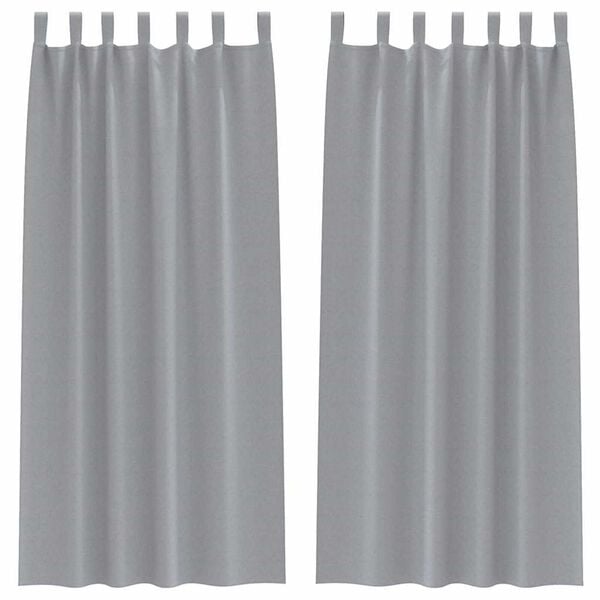 vidaXL Rideaux occultants avec anneaux 2 pcs Gris clair 225 x 140 cm